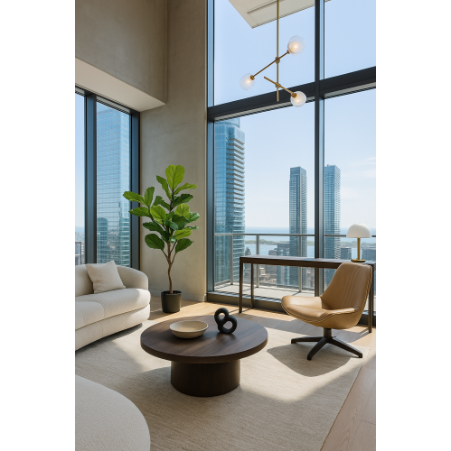 135cm Realistic Artificial fiddle Tree – 56 Leaves – Tropical Floor Plant with Premium Pot and ultra Natural Touch – Home, Office, Hotel, or