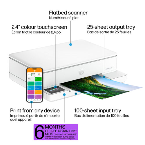 HP Envy 6165e Wireless All-In-One Inkjet Printer - White