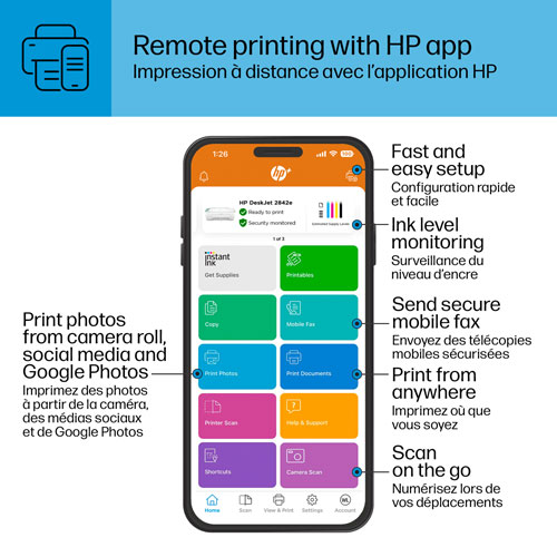 HP DeskJet 2842e Wireless All-In-One Inkjet Printer