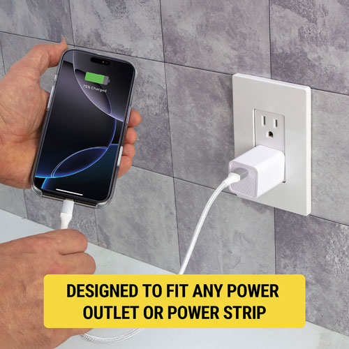 Chargeur mural USB-C PD de 30 W PowerVolt de Scosche - Blanc