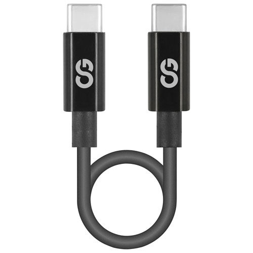 LOGiiX Sync & Charge Shortie 0.3m (1 ft.) USB-C to USB-C Cable - Black