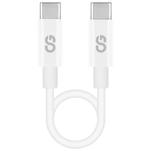 LOGiiX Sync & Charge Shortie 0.3m USB-C to USB-C Cable - White