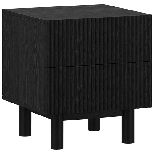 !Nspire Contemporary Square 2-Drawer Accent Table - Black