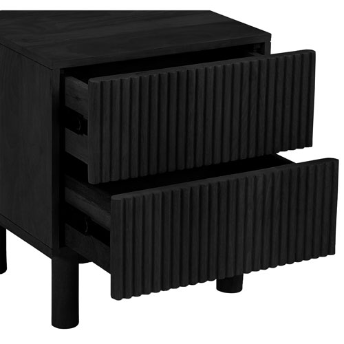 !Nspire Contemporary Square 2-Drawer Accent Table - Black