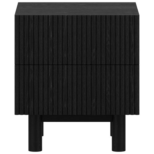 !Nspire Contemporary Square 2-Drawer Accent Table - Black