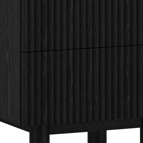 !Nspire Contemporary Square 2-Drawer Accent Table - Black