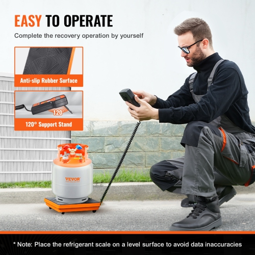 VEVOR 220 LBS Refrigerant Scale HAVC Charging Recovery Freon Scale, with Wired Remote Control, 5g High Precision Electronic Digital Recovery Weight