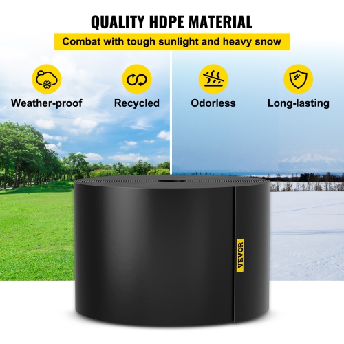 VEVOR 10 inch Landscape Edging, Depth 40 ft Total Length, Recycled HDPE Coiled Terrace Board, Bender Border for Landscaping, Lawn, Garden, Yard,