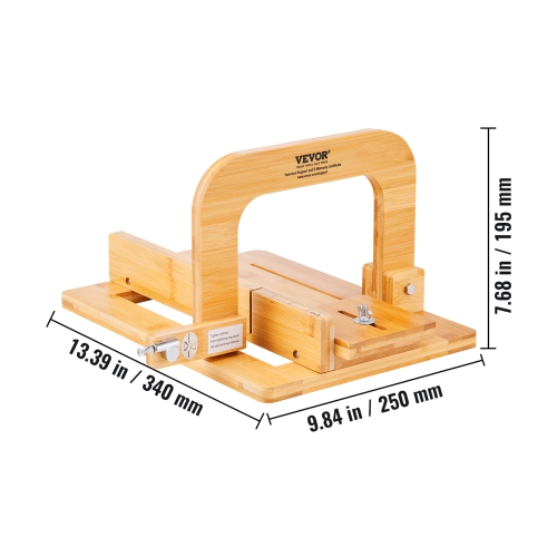 VEVOR 0-2 inch Soap Cutter, Adjustable Thickness, Bamboo Soap Slicer With Adjustable Stainless Steel Wire, Multi Handmade Soap Wire Cutter for Loaf,