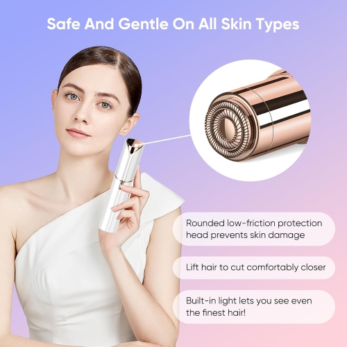 Women's Facial Epilator, Portable Electric Epilator for Lips, Chin, Armpits, USB Rechargeable