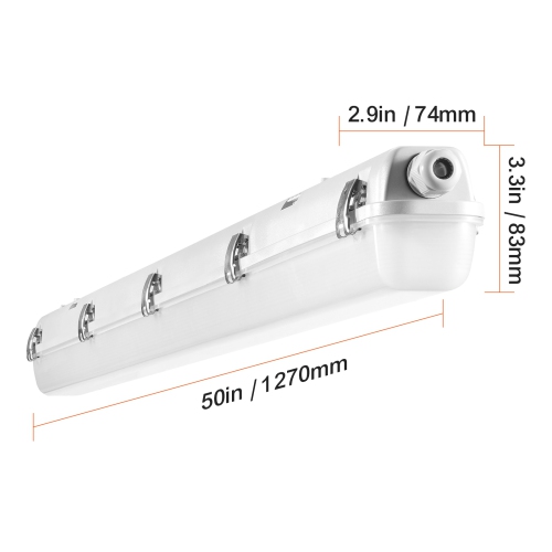 Luminaire étanche à la vapeur de 4 pi LED de VEVOR, 60&nbsp;W,LM, 7400LM, étanche 5000K IP65, pour environnements froids semi-extérieurs Entrepôt de