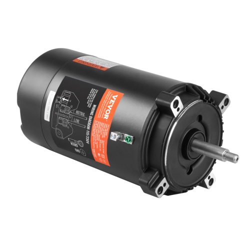 VEVOR  0.75 HP Pool Pump Motor, 56J Frame, 115V(8 Amps)/230V(4 Amps) 3450 Rpm, 60Hz, 1.5 Service Factor, 80Μf/250V Capacitor, Ccw Rotation Round