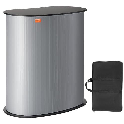 VEVOR 35.43" x 19.29" x 37.01" Portable Tradeshow Podium Table, Display Exhibition Counter Stand Booth Fair with Wall, Foldable Promotion Retail Bar