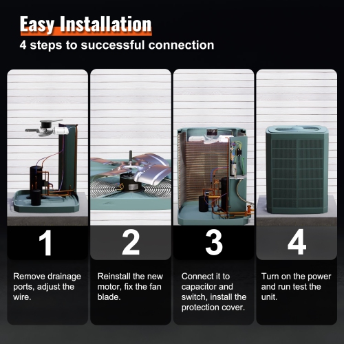 VEVOR OGD1016 Condenser Fan Motor, 1/6 HP 208-230V Condenser Fan Motor 1075RPM, OEM Standard Upgraded Replacement Condenser Motor Reversible