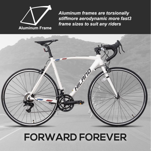 Vélo de route Hiland Alliance 700c pour adultes, groupe motopropulseur à 14 vitesses pour hommes et femmes, cadre en aluminium léger, vélo City