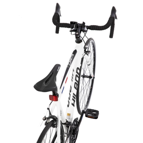 Hiland Alliance 700c Adult Road Bike, Mens and Womens 14 Speeds Drivetrain, Lightweight Aluminum Frame, City Commuting Road Bicycle Small Frame White