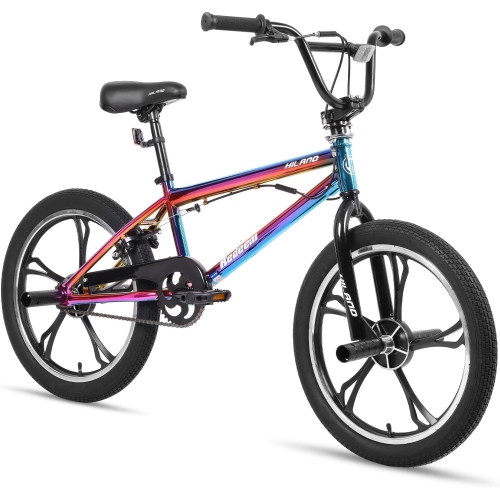 Hiland Redeem BMX pour enfants de 3,0 20&nbsp;po pour filles de 7 à 12 ans, Rotor Freestyle à 360 degrés, 4 chevilles 5 rayons Mag Wheels BMX Bicycle