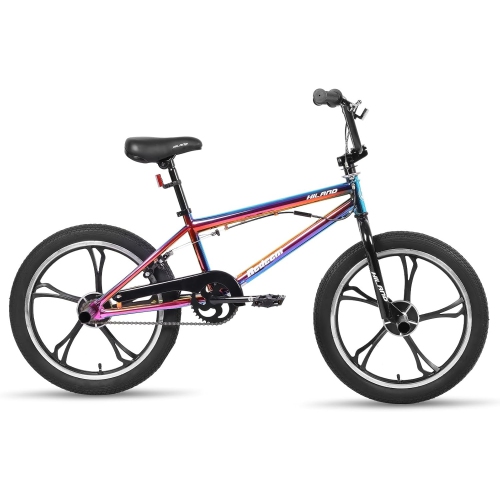 Hiland Redeem BMX pour enfants de 3,0 20&nbsp;po pour filles de 7 à 12 ans, Rotor Freestyle à 360 degrés, 4 chevilles 5 rayons Mag Wheels BMX Bicycle