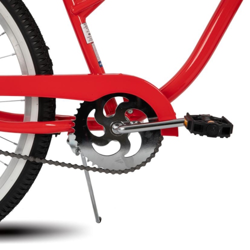 Hiland Jade 26 Inch Beach Cruiser Bike for Teenagers & Adults, Step-Through Frame Womens Bicycle, Single Speed City Bike Commuter Bicycle Red