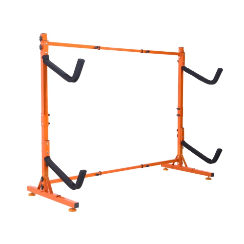 Image 1 de 9.. Charge maximale de 175 lb de VEVOR, support de rangement autonome pour kayak, support pour kayak de 2 canoës, porte-kayak en acier robuste avec