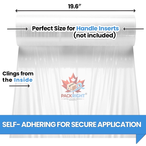 Industrial Grade Heavy Duty Clear Stretch Wrap Film - 6 Roll/Case - 19.6 Inches X 1420ft