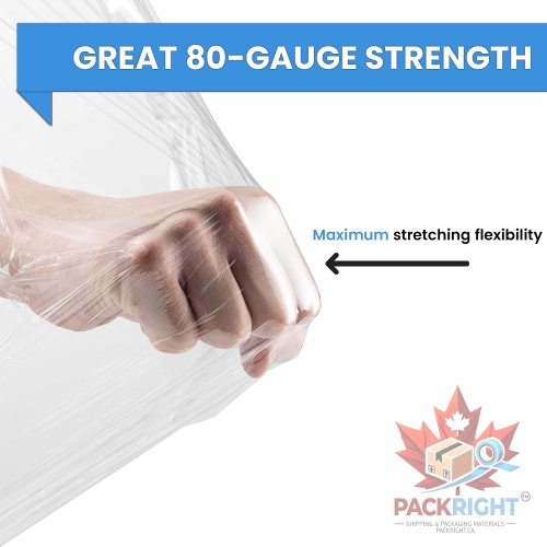 Industrial Grade Heavy Duty Clear Stretch Wrap Film - 6 Roll/Case - 19.6 Inches X 1420ft