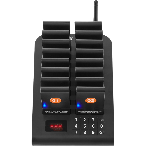 VEVOR 500m Long Range Restaurant Pager System, Wireless Lineup Waiting Queue Signal, Guest Customer Calling Beepers with Vibration & Flashing, 16