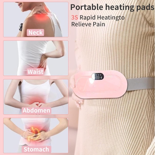 Cordless electric heating massage pad, menstrual period heating pad for cramps, abdominal heating wrap