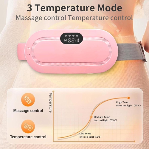 Cordless electric heating massage pad, menstrual period heating pad for cramps, abdominal heating wrap