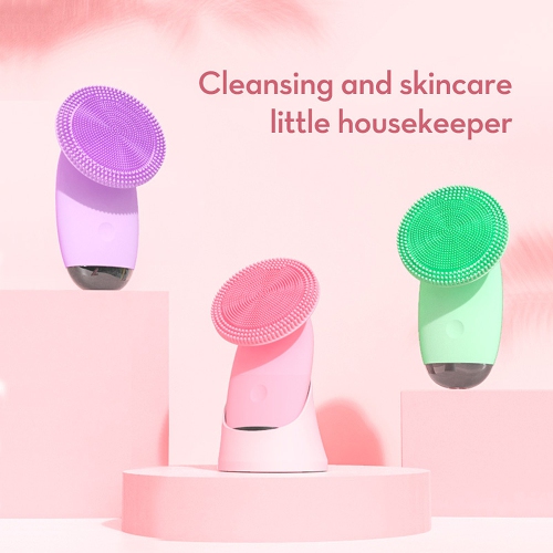 Silicone Facial Cleansing Brush, Rechargeable Waterproof Face Scrub Brush ,Deep Cleaning, Exfoliating