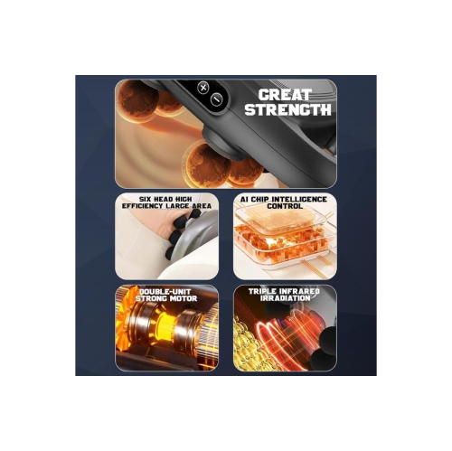 Massage Gun 6 Heads, Red Hot Compress, Rechargeable Massage Gun Deep Tissue for Whole Body