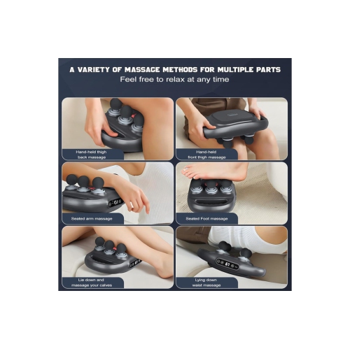 Massage Gun 6 Heads, Red Hot Compress, Rechargeable Massage Gun Deep Tissue for Whole Body