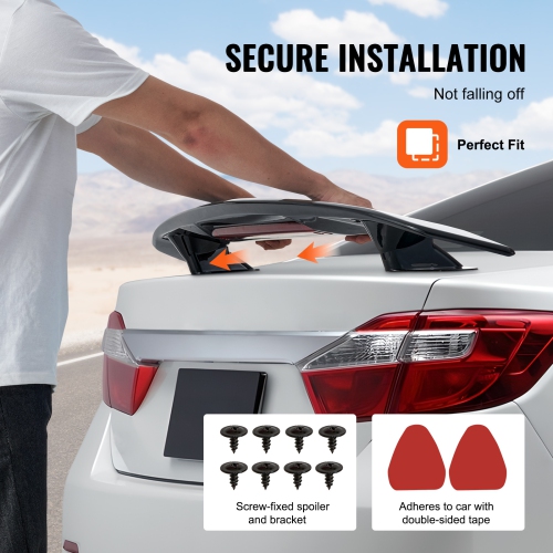 VEVOR 46.3 inch GT Wing Car Spoiler, Compatible with most Sedans and Coupes, High Strength ABS Material, Car Rear Spoiler Wing, Racing Spoiler