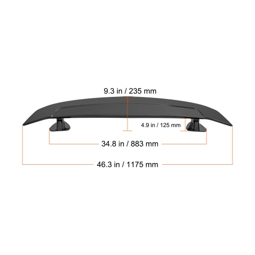 VEVOR 46.3 inch GT Wing Car Spoiler, Compatible with most Sedans and Coupes, High Strength ABS Material, Car Rear Spoiler Wing, Racing Spoiler