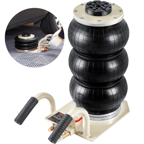 VEVOR Air Jack, 3 Ton/6600 lbs Triple Bag Air Jack, Airbag Jack with Six Steel Pipes, Lift up to 17.7 inch/450 mm, 3-5 s Fast Lifting Pneumatic Jack,