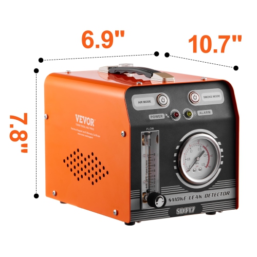 VEVOR Automotive Smoke Machine Leak Detector, EVAP Smoke Machine Leak Tester with Built-in Air Pump, Pressure Gauge&Flow Meter, Dual-Mode Diagnostic