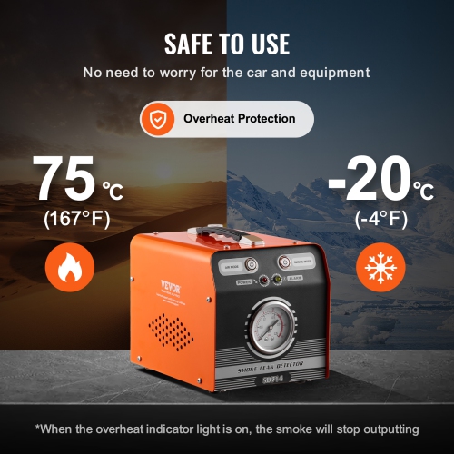 VEVOR Automotive Smoke Machine Leak Detector, EVAP Smoke Machine Leak Tester with Built-in Air Pump & Pressure Gauge, Dual-Mode Diagnostic Leak