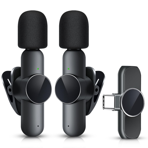 Image 1 of 7.. Mini Wireless Mic for Android Type C Tiny Lavalier Microphone Clip On Lapel Mic for Video Recording Interview TikTok