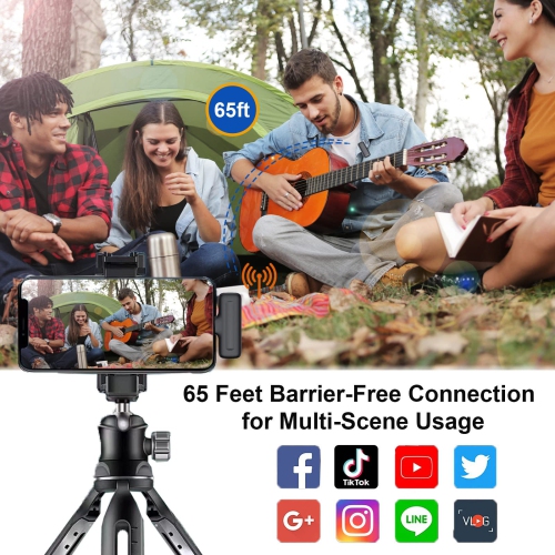 Wireless Microphone for iPhone Portable Lavalier Microphone for Meeting Video Interview Recording