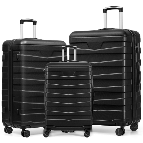 thumbnail image 2 of 3-Piece Lightweight Suitcase Set With TSA Lock - 20/24/28 Inch Expandable Luggage 2 of 13
