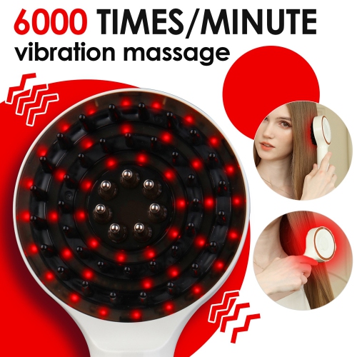 Red & Blue Light Therapy Hair Growth Comb,Hair Oil Applicator,Electric Hair Growth & Anti-hair Loss Massage Comb,Vibration Massage Comb for Women Men
