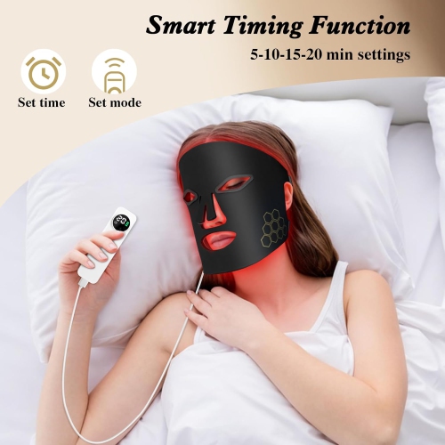 Red Light Therapy for Face,850nm Near Infrared LED Face Mask,4 Light Waves Facial Mask,Portable Rechargeable Light Therapy Mask Skincare Device
