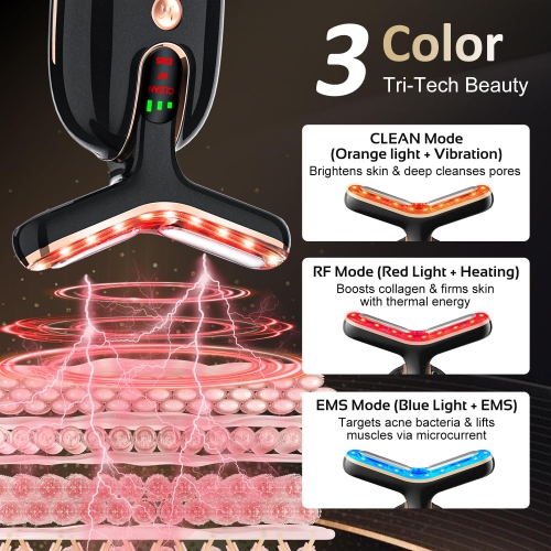 Facial Massager Red Light Therapy for Face,Neck Skin Face Sculpting Wand Tool,LED Facial Beauty Device Portable Face Tool for Skin Care at-Home