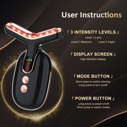 Facial Massager Red Light Therapy for Face,Neck Skin Face Sculpting Wand Tool,LED Facial Beauty Device Portable Face Tool for Skin Care at-Home