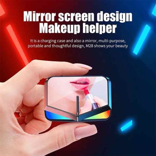 Wireless Earbuds Headphones Touch Control Earphones Microphone Mirror Screen LED Display HD Sound Quality and Stable Connection