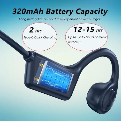 Écouteurs sans fil à conduction osseuse, écouteurs sport Bluetooth ouverts avec micro intégré, écouteurs résistants à la sueur pour l'entraînement,