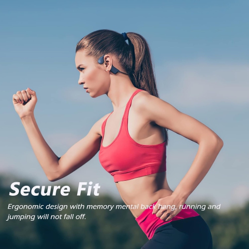 Écouteurs sans fil à conduction osseuse, écouteurs sport Bluetooth ouverts avec micro intégré, écouteurs résistants à la sueur pour l'entraînement,