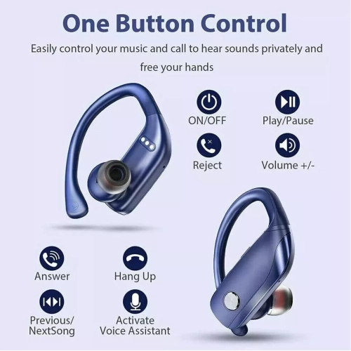 True Wireless Earphones with Microphone Earphones Earhook Sports Running Bluetooth Earphones