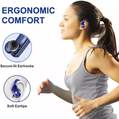 True Wireless Earphones with Microphone Earphones Earhook Sports Running Bluetooth Earphones