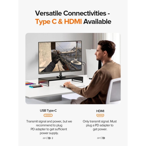 UPERFECT 23.8" 100Hz FreeSync IPS HDR Gaming Portable Monitor with USB-C, HDMI, VESA Mount & 180° Adjustable Stand Perfect for Laptops, Switch, Phones